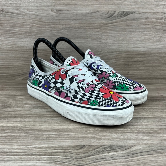 Vans Authentic Checkerboard Flower Floral Sneakers - Picture 3 of 8
